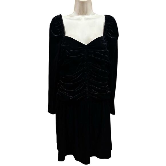 Shoshanna Mari Ruched Velvet Minidress in Black NWT Size 12 - Picture 6 of 9